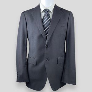 Knot Standard Bespoke Blazer Men's Size 38S Black Slim Fit 100% Wool Sport Coat